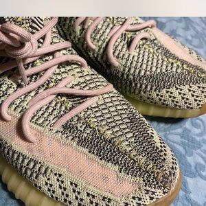 Adidas Yeezy Sneakers with green and Black Pattern